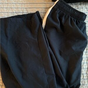 Women’s  Black Athletic Track Pants with White Stripe